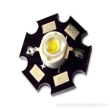 1W White High-power LED with 350mA Forward Current and Aluminum Heat-sink
